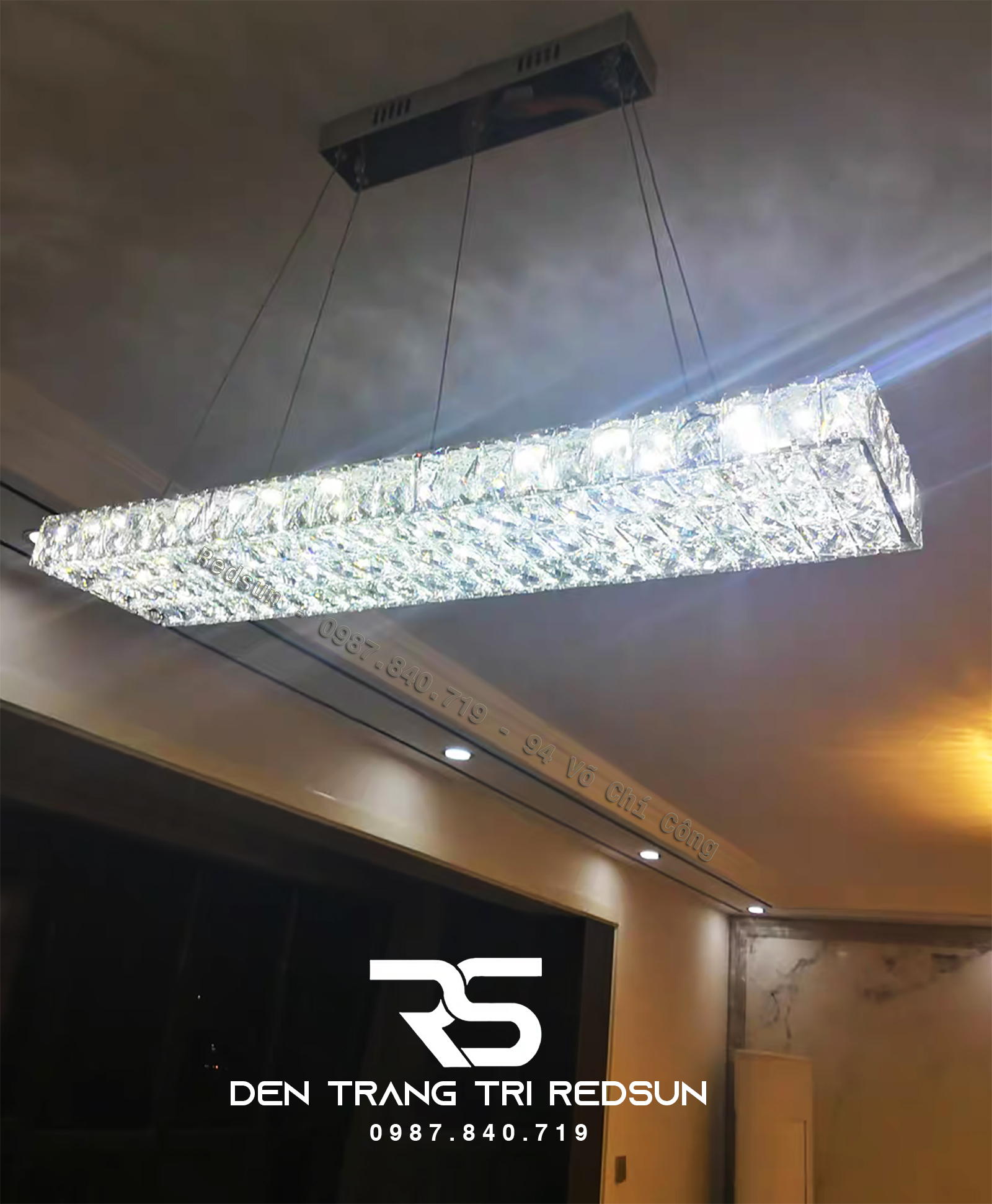 Đèn Thả Pha Lê Bàn Ăn, Bàn Đảo Hiện Đại TPL084