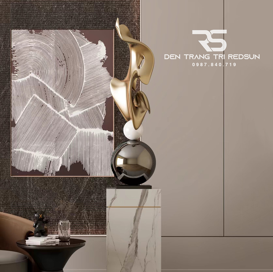 Đồ Trang Trí  Nghệ Thuật Phòng Khách, Hành Lang, Sảnh Chờ Nhà Hàng, Khách Sạn Điêu Khắc Dạng Hình Học DDC-ZG002