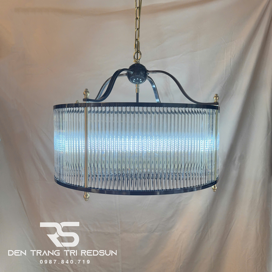 Đèn Thả Trần Phong Cách Indochine Chất Liệu Thuỷ Tinh IDC-015