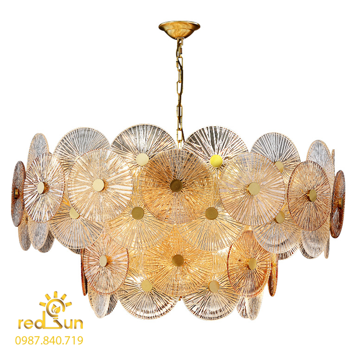 Đèn chùm dáng tròn lá súng DC-T064