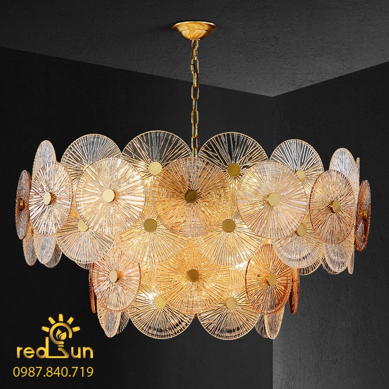 Đèn chùm dáng tròn lá súng DC-T064