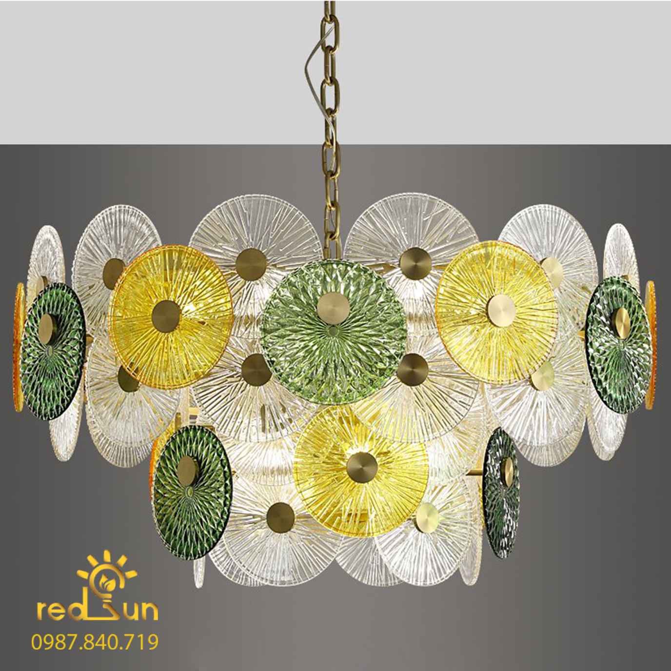 Đèn chùm dáng tròn lá súng DC-T066