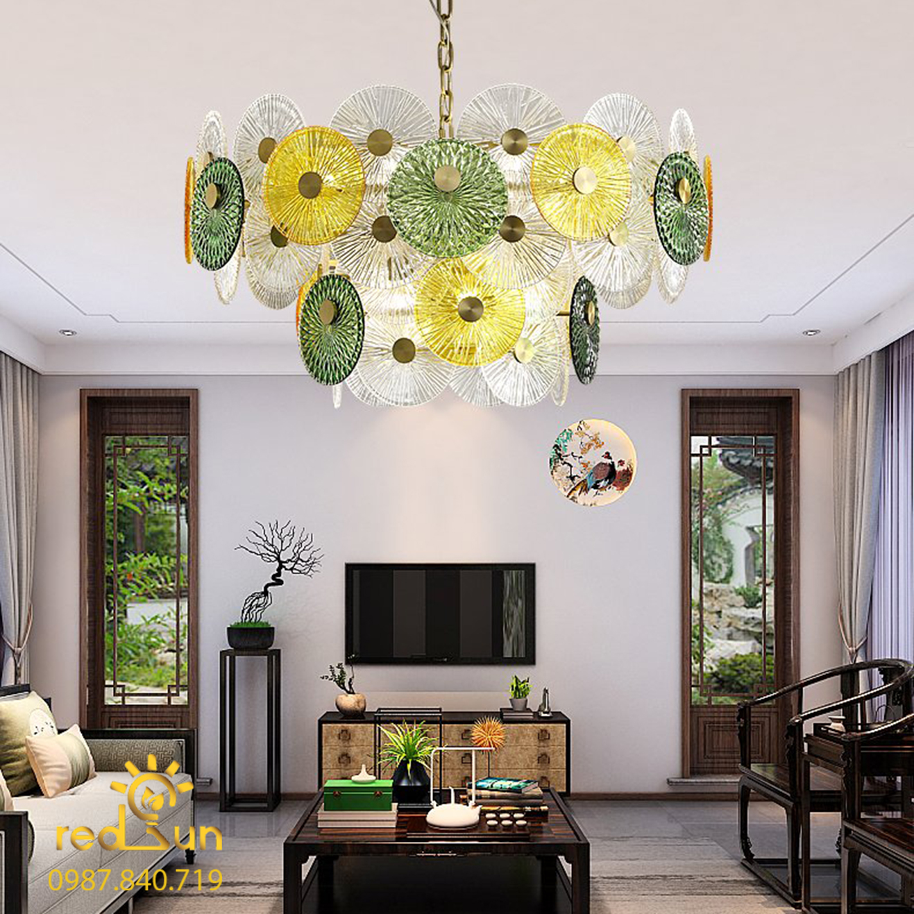 Đèn chùm dáng tròn lá súng DC-T066