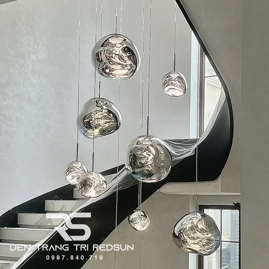 Đèn Thả Trần Hiện Đại Nham Thạch Phong Cách Bắc Âu Chất Liệu Thuỷ Tinh CDT-T053