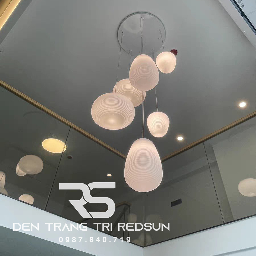 Đèn Thả Trần Hiện Đại Chất Liệu Thuỷ Tinh Nhăn Phong Cách Bắc Âu CDT-T044 Dáng B