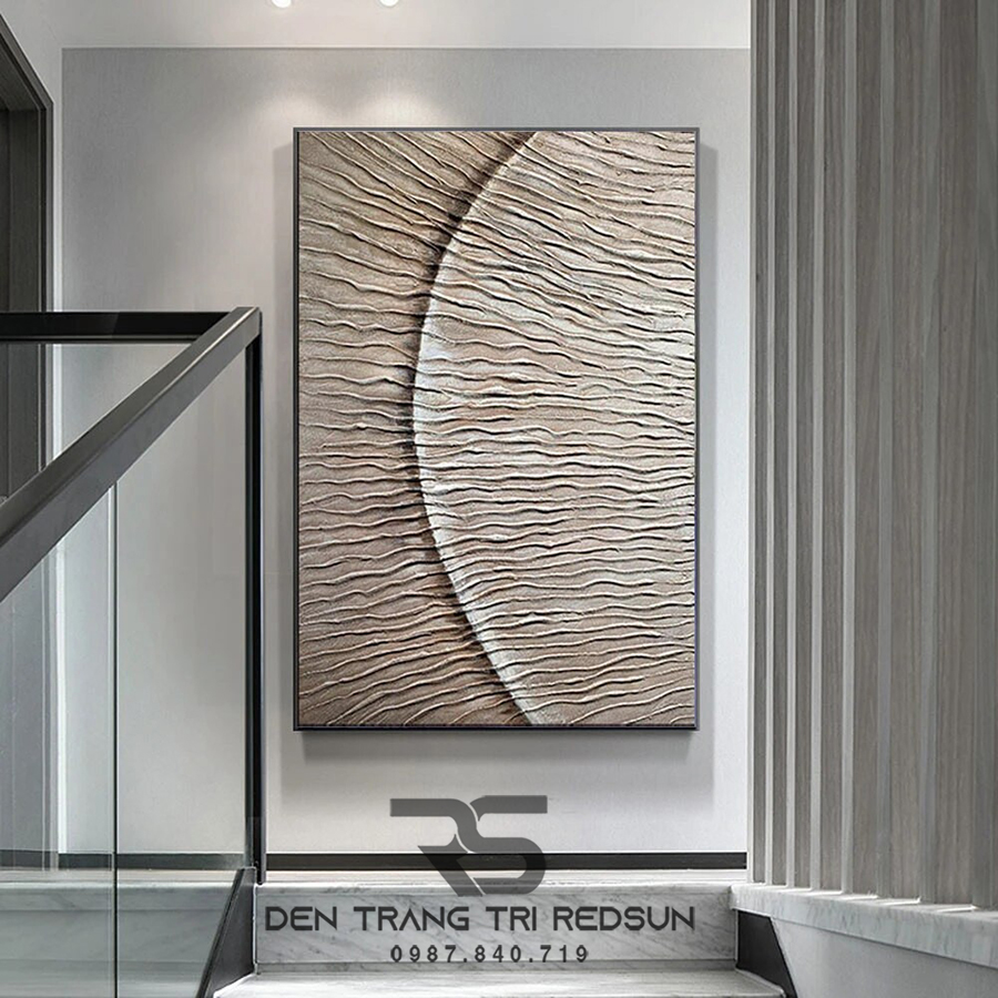 Tranh Treo Tường Thủ Công Trang Trí Phòng Khách, Phòng Ngủ, Hành Lang Sơn Dầu Phong Cách Trừu Tượng Hiện Đại DDC-016