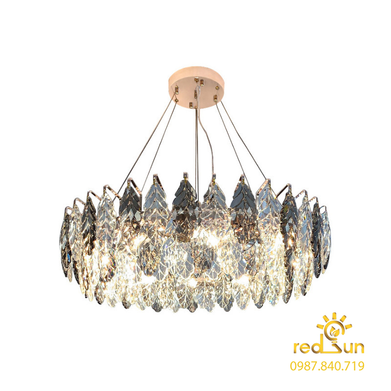 Đèn chùm lá pha lê cao cấp phong cách Bắc Âu DC-2910