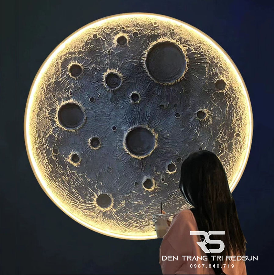Đèn Tường Trang Trí Phòng Khách, Phòng Ngủ, Cầu Thang Phong Cách Bắc Âu Mặt Trăng 3D DT-131