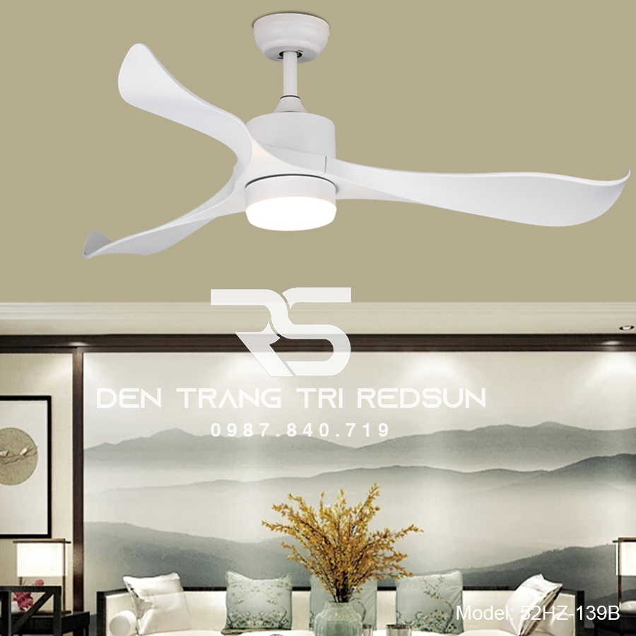 Quạt Trần Đèn Trang Trí Phòng Khách, Phòng Ngủ - 52HZ-139B