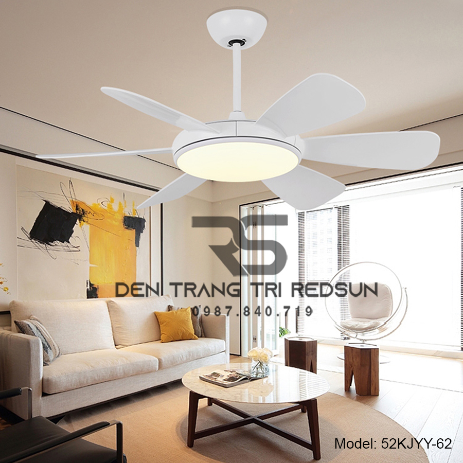 Quạt Trần Đèn Trang Trí Phòng Khách, Phòng Ngủ - 52KJYY-62