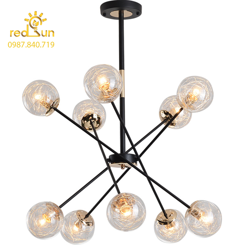 Đèn chùm nghệ thuật Nordic 10 bóng D986