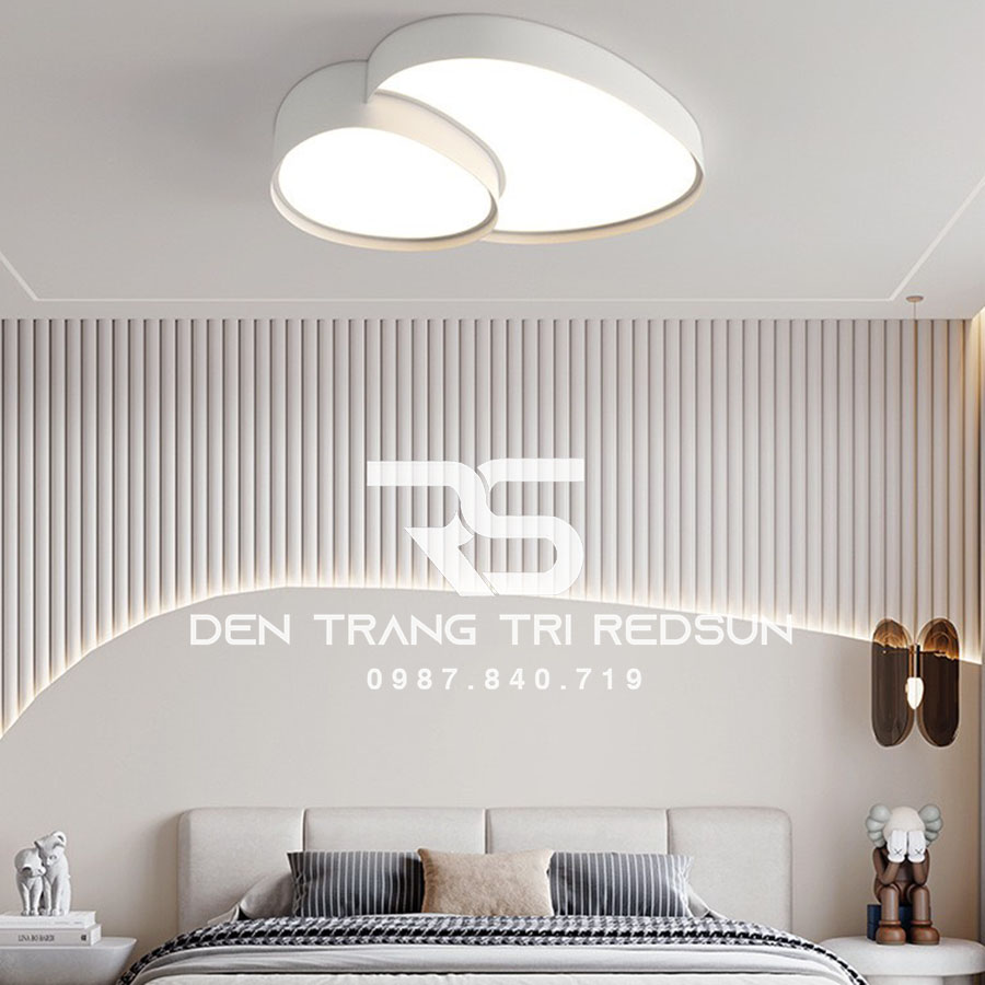 Đèn Mâm Ốp Trần Hiện Đại Phòng Khách, Phòng Ngủ Phong Cách Bắc Âu Chất Liệu Mica OT-018