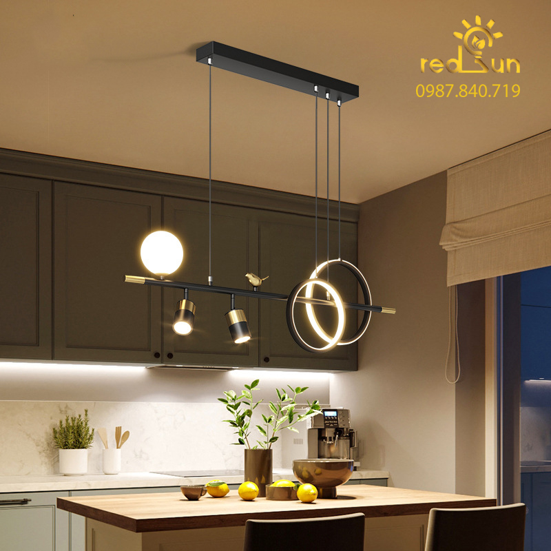 ĐÈN THẢ NGANG NGHỆ THUẬT 2 VÒNG LED CHIM MỚI DC-40