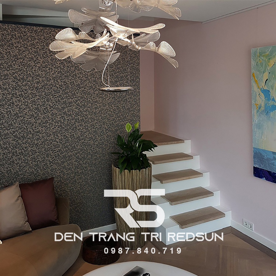 Đèn Thả Trần Hiện Đại Cánh Hoa Bay Thả Đơn Chất Liệu Mica Phong Cách Bắc Âu CDT-T043