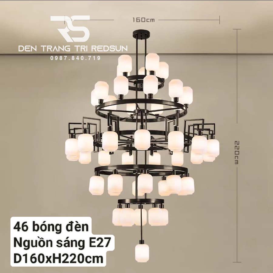 Đèn Chùm Phòng Khách Phong Cách Indochine IDC-017