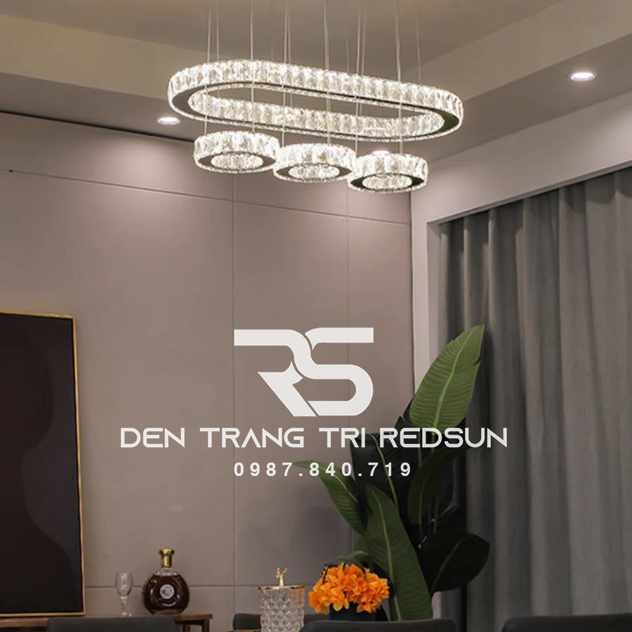 Đèn Thả Pha Lê Bàn Ăn, Bàn Đảo Hiện Đại TPL044