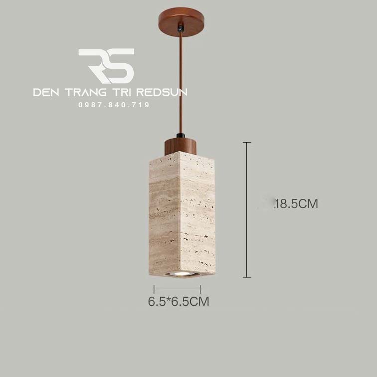 Đèn Thả Trần Phòng Ăn, Phòng Ngủ Phong Cách Wabisabi Hình Khối Chữ Nhật CDT-1059