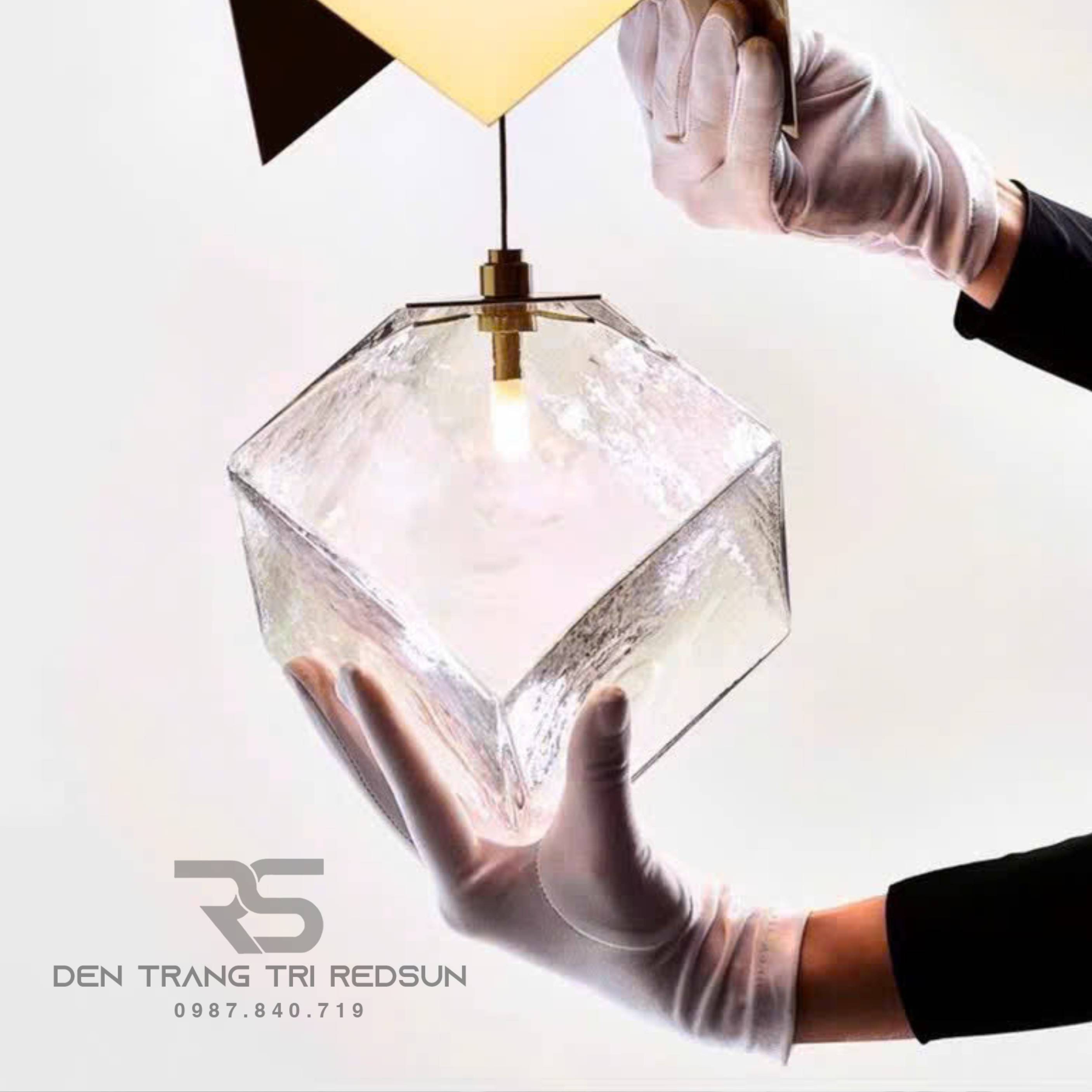 Đèn Thả Thông Tầng Cầu Thang, Phòng Khách, Bàn Ăn Hiện Đại Khối Vuông HTK-NK002