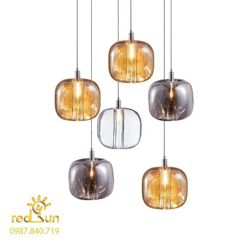 Chao đèn thả viên pha lê trong suốt CDT-T016