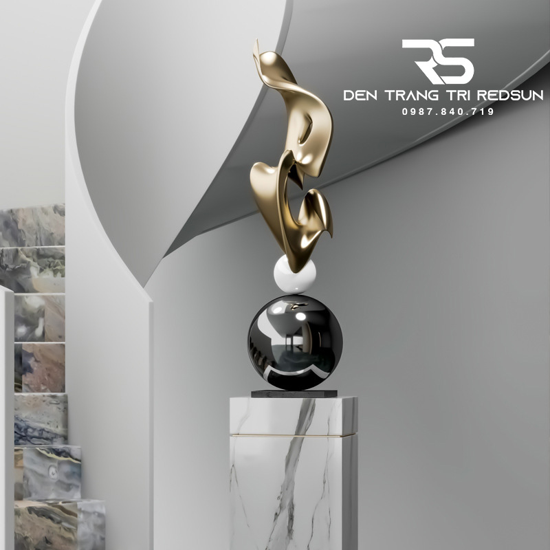 Đồ Trang Trí  Nghệ Thuật Phòng Khách, Hành Lang, Sảnh Chờ Nhà Hàng, Khách Sạn Điêu Khắc Dạng Hình Học DDC-ZG002