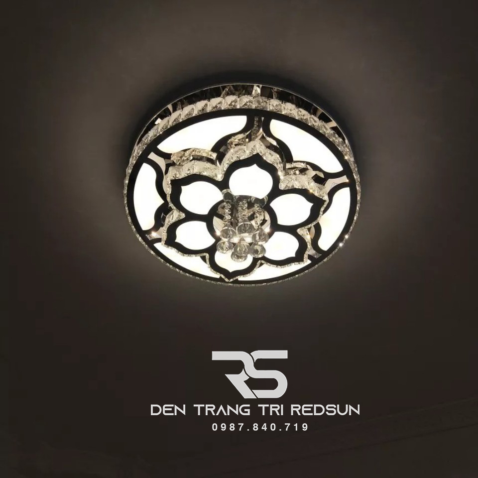 Đèn Mâm Mica Pha Lê Ốp Trần Phòng Khách Hiện Đại MKPL-05