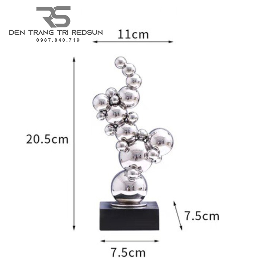 Đồ Trang Trí Nghệ Thuật Phòng Khách, Hành Lang, Sảnh Chờ Điêu Khắc Trừu Tượng Chất Liệu Inox DDC-017