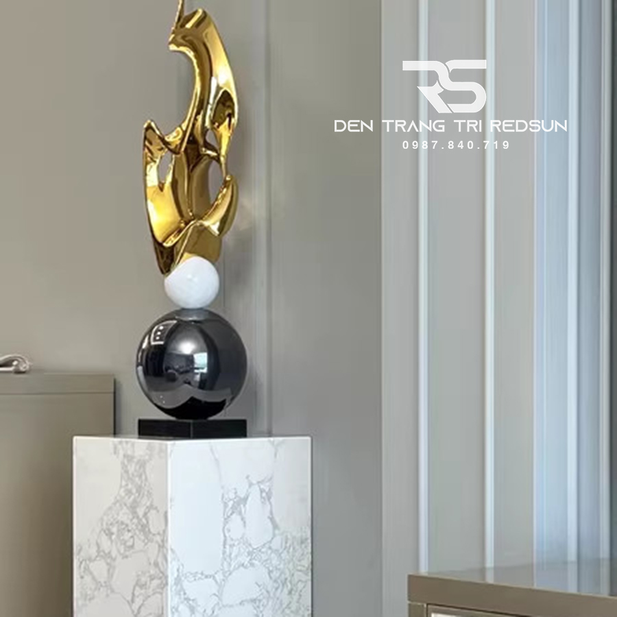 Đồ Trang Trí  Nghệ Thuật Phòng Khách, Hành Lang, Sảnh Chờ Nhà Hàng, Khách Sạn Điêu Khắc Dạng Hình Học DDC-ZG002