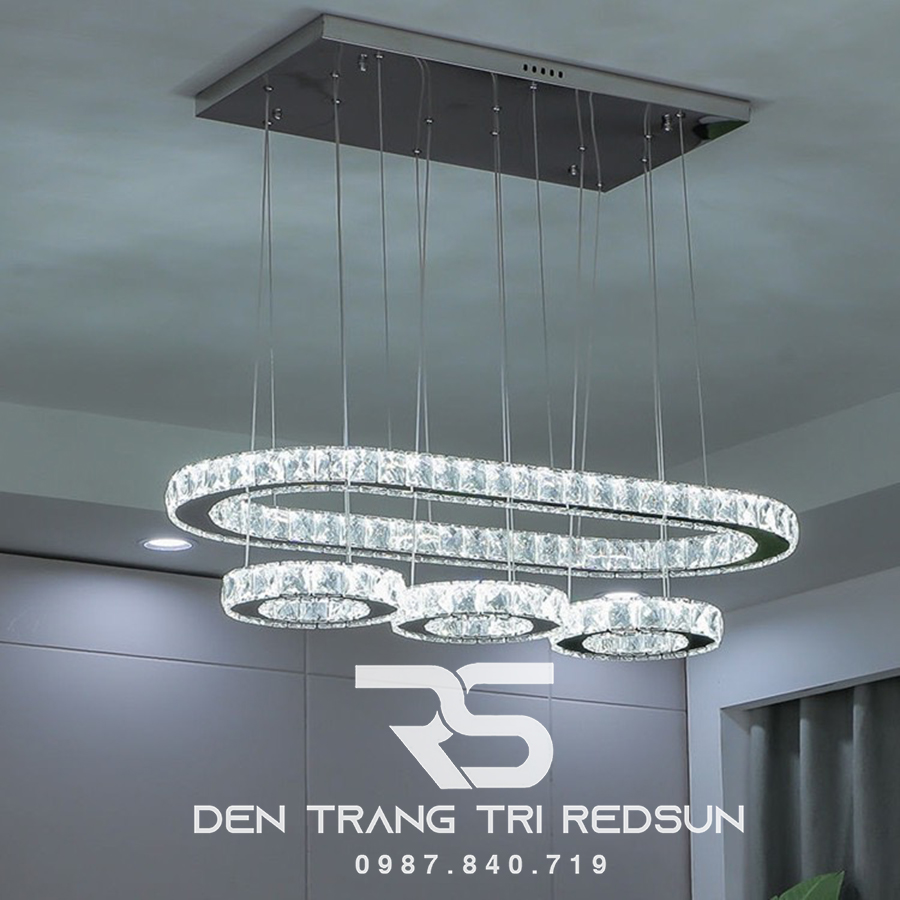 Đèn Thả Pha Lê Bàn Ăn, Bàn Đảo Hiện Đại TPL044