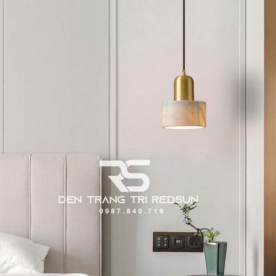 Đèn Thả Bàn Ăn, Bàn Đảo Hiện Đại Chất Liệu Đá Cẩm Thạch Trắng CDT-1011