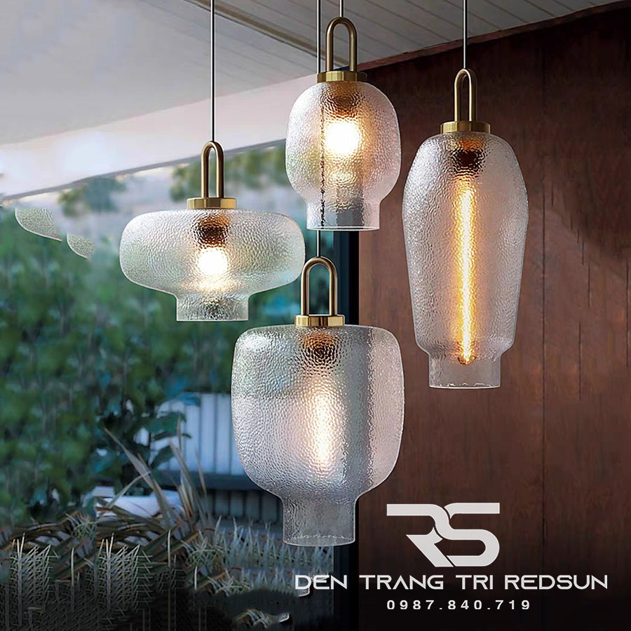 Đèn Thả Phòng Khách, Phòng Ngủ, Bàn Ăn Hiện Đại Phong Cách Bắc Âu Choá Thuỷ Tinh CDT-T048 Dáng D