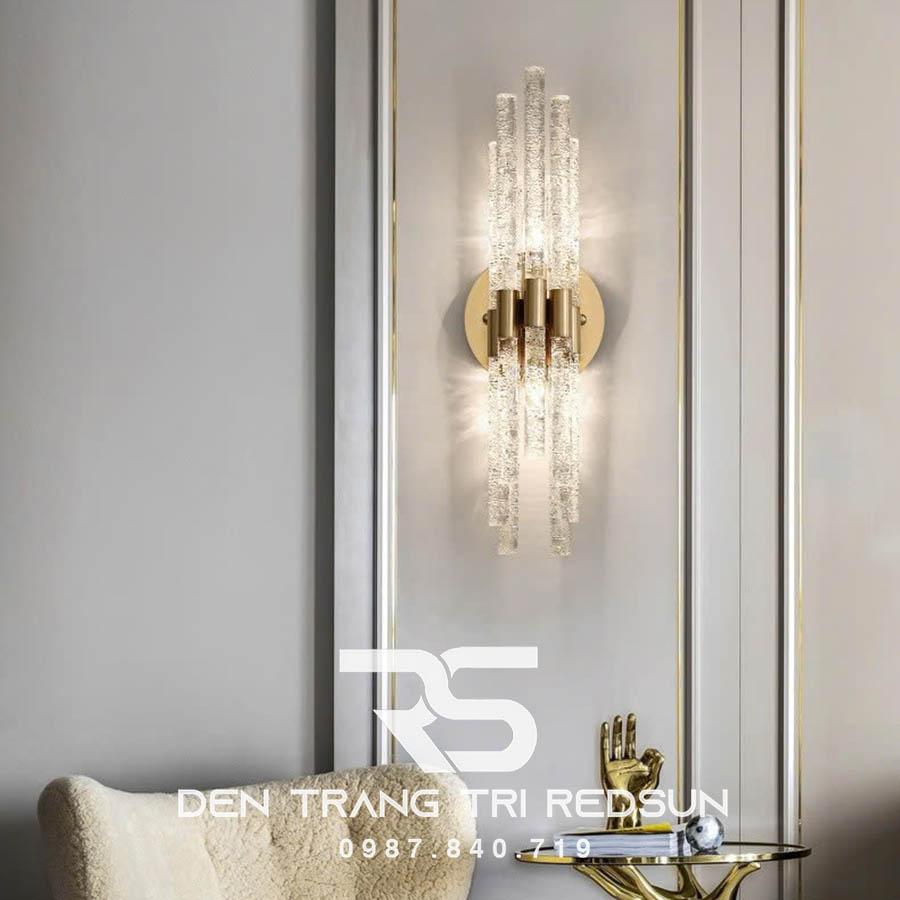 Đèn Tường Trang Trí Phòng Khách, Phòng Ngủ, Cầu Thang Phong Cách Bắc Âu Chất Liệu Pha Lê DTP-004