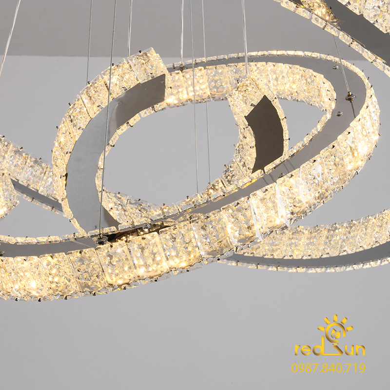 Đèn thả 3 vòng chứ C pha lê nghệ thuật DC-C7652