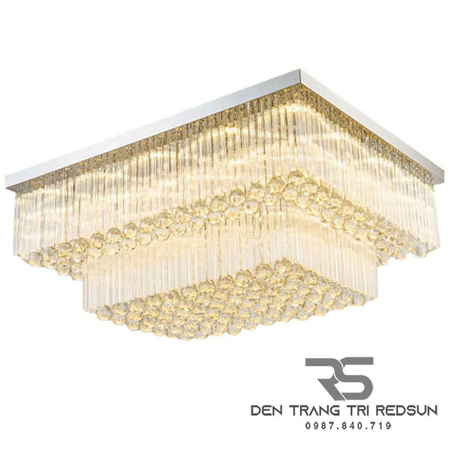 Đèn Mâm Pha Lê Ốp Trần Phòng Khách Hiện Đại M9131