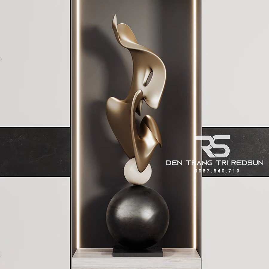 Đồ Trang Trí  Nghệ Thuật Phòng Khách, Hành Lang, Sảnh Chờ Nhà Hàng, Khách Sạn Điêu Khắc Dạng Hình Học DDC-ZG002