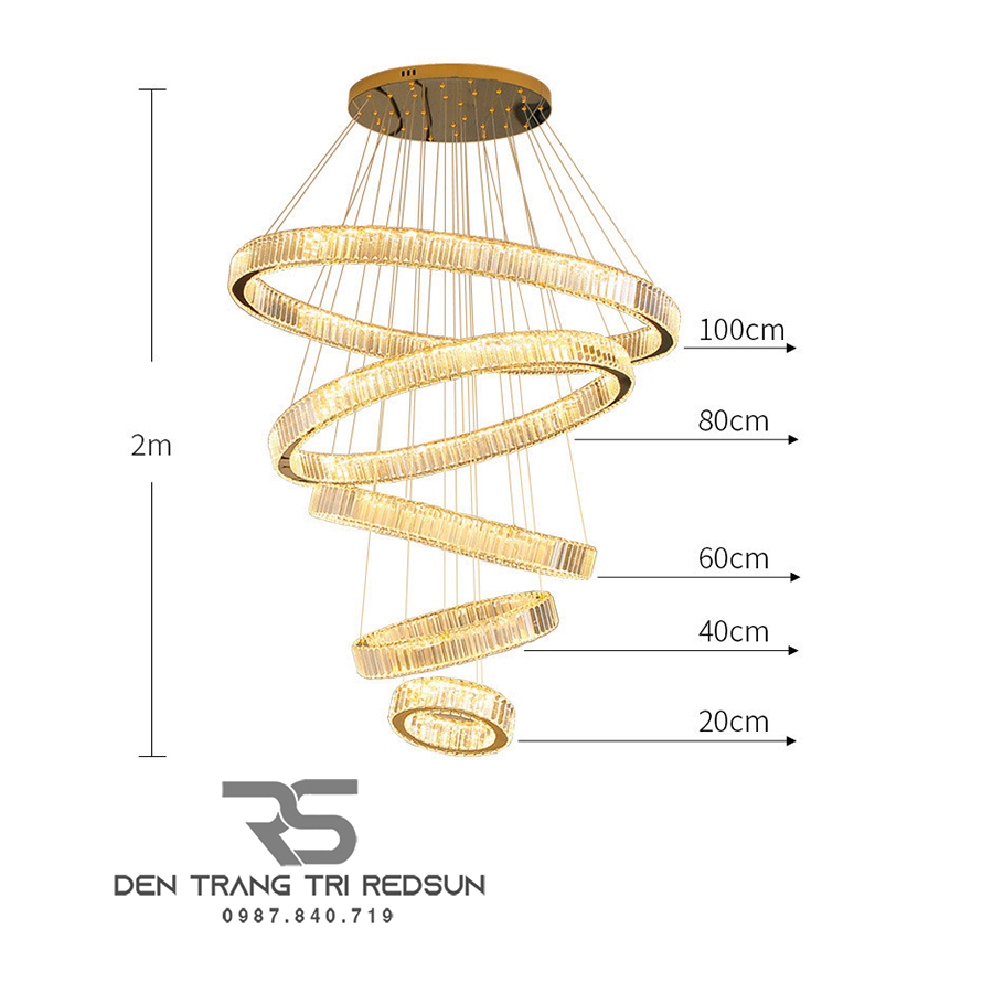 Đèn Chùm Pha Lê Hiện Đại Lắp Thông Tầng Sảnh Khách Sạn, Phòng Khách, Cầu Thang TPLTM
