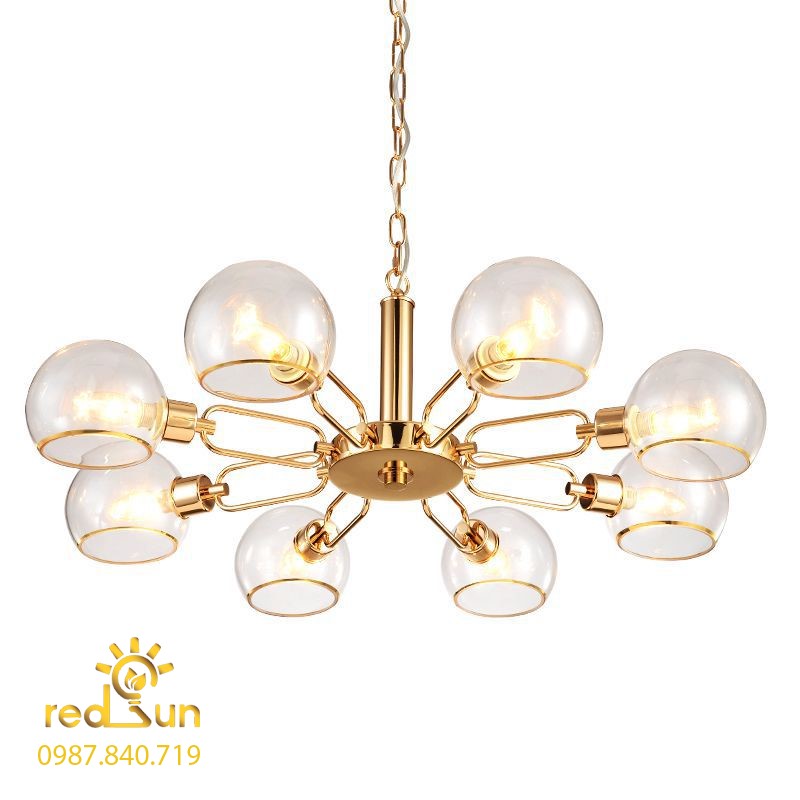 Đèn chùm Nordic chóa thủy tinh trong DC-T053