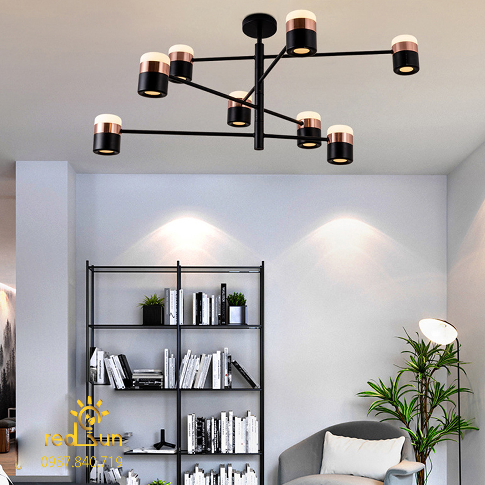 Đèn chùm Nordic thân xoay chóa trụ DC-T016