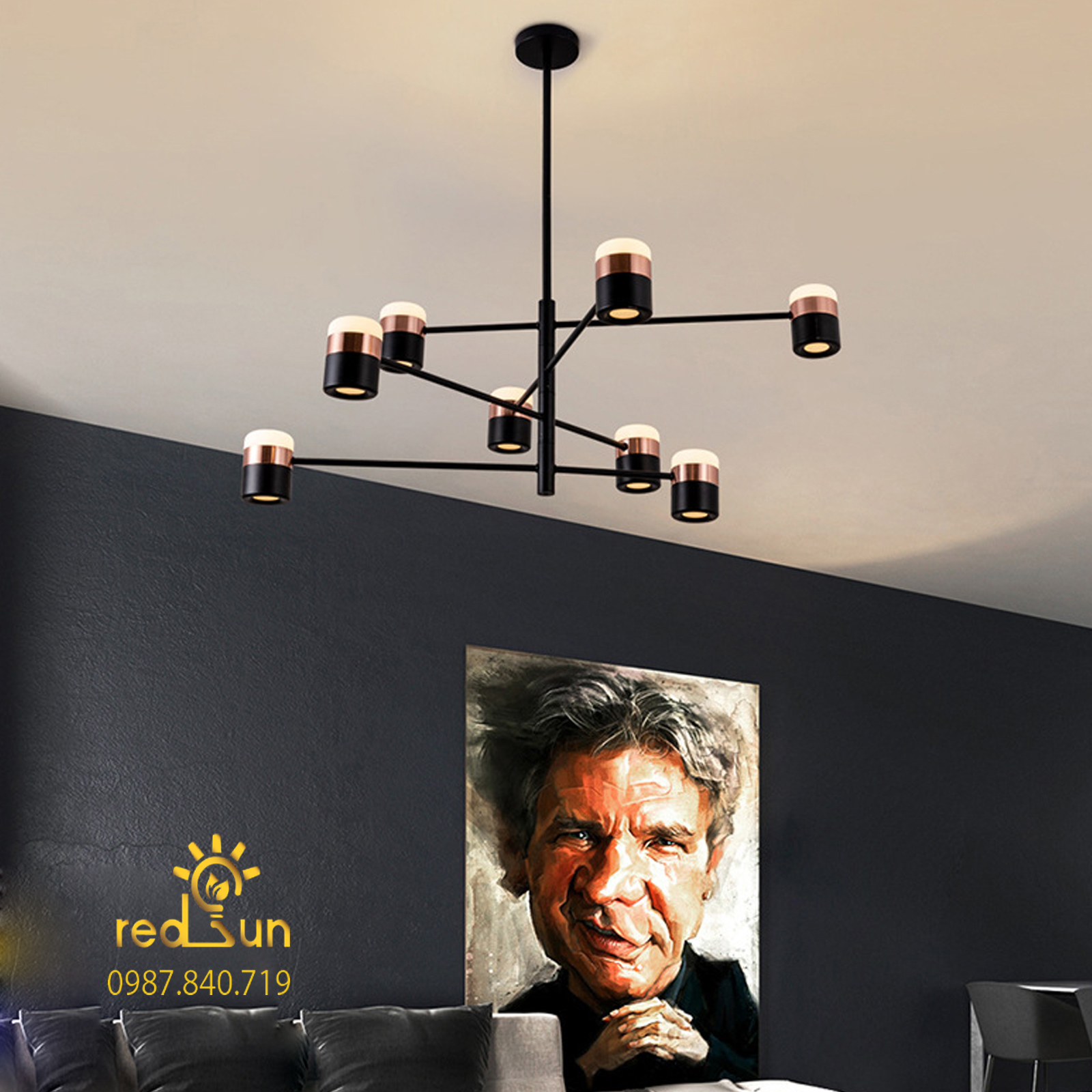 Đèn chùm Nordic thân xoay chóa trụ DC-T016