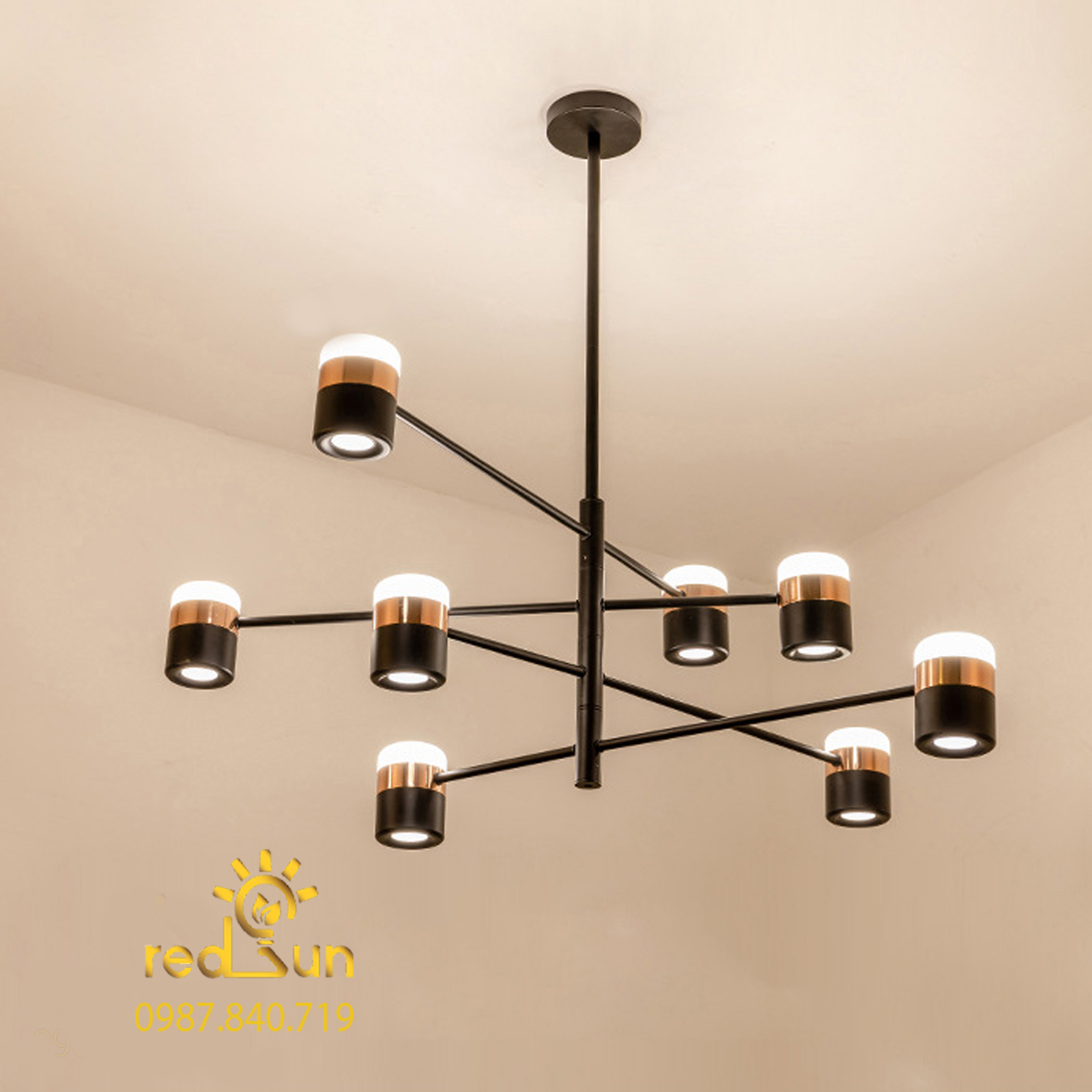 Đèn chùm Nordic thân xoay chóa trụ DC-T016