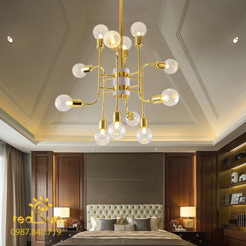 Đèn chùm Nordic tay thủy tinh DC-T057