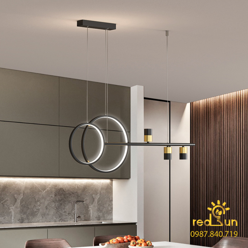 ĐÈN THẢ NGANG 2 VÒNG LED 3 RỌI MỚI DC-43