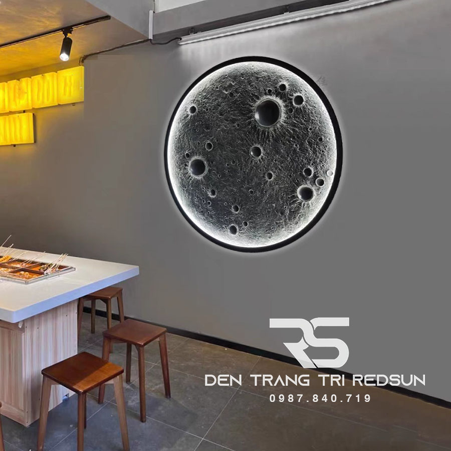 Đèn Tường Trang Trí Phòng Khách, Phòng Ngủ, Cầu Thang Phong Cách Bắc Âu Mặt Trăng 3D DT-131