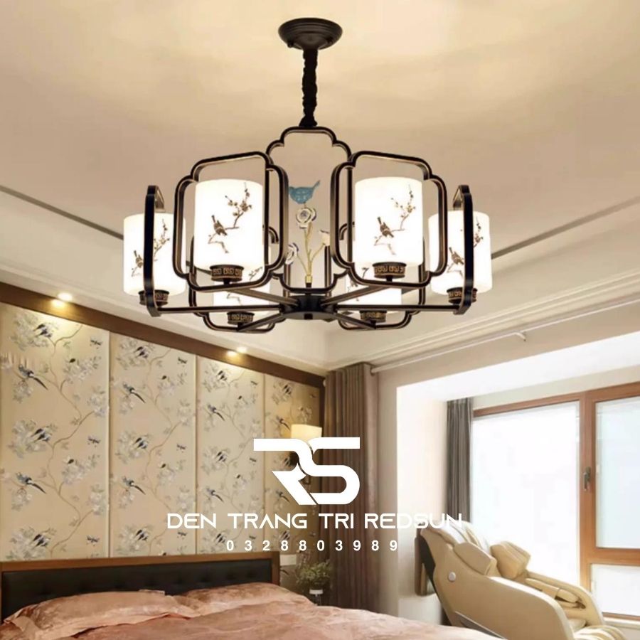 Đèn Chùm Trang Trí Họa Tiết Phòng Khách Phong Cách Indochine IDC-021