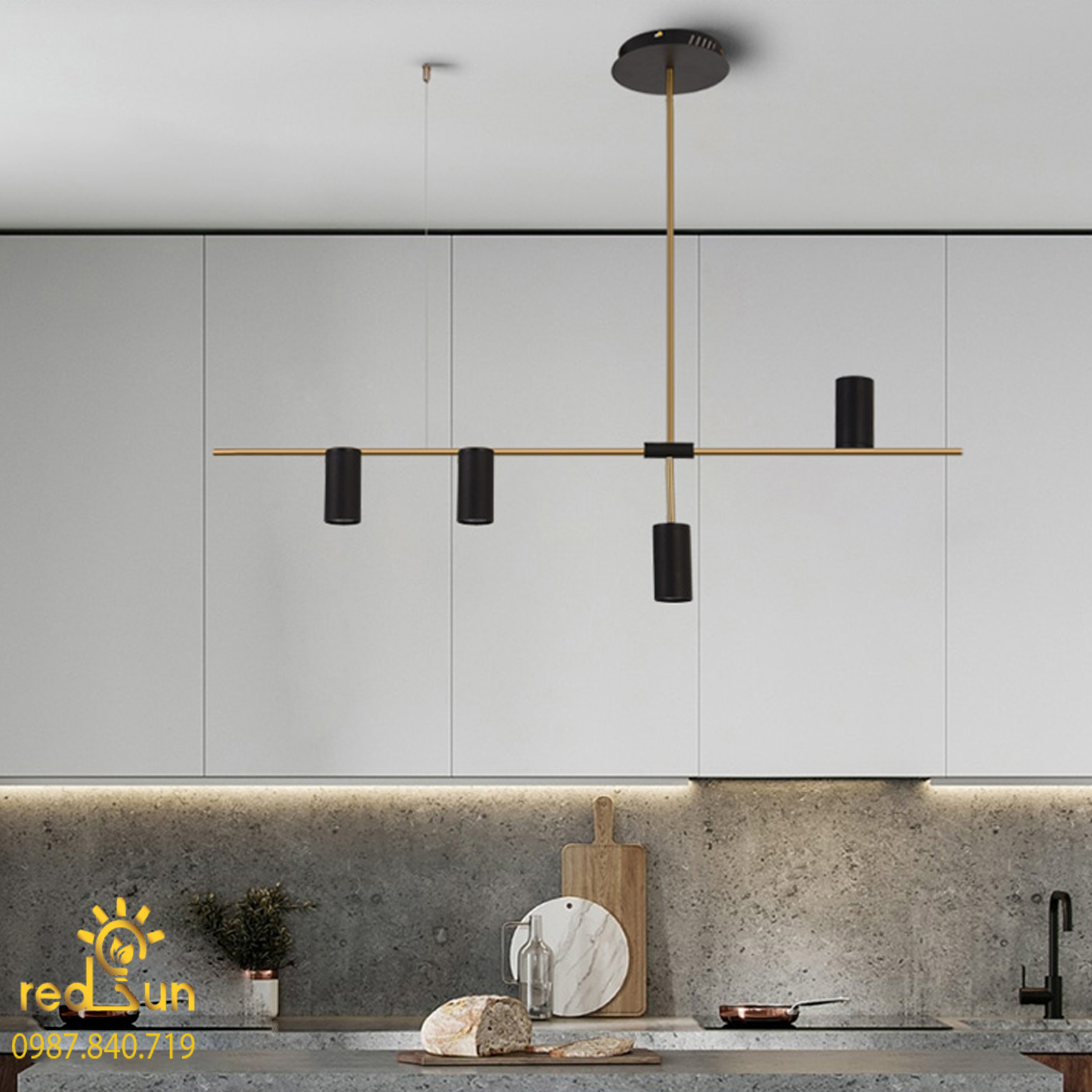 Đèn chùm trang trí Nordic 4 bóng rọi