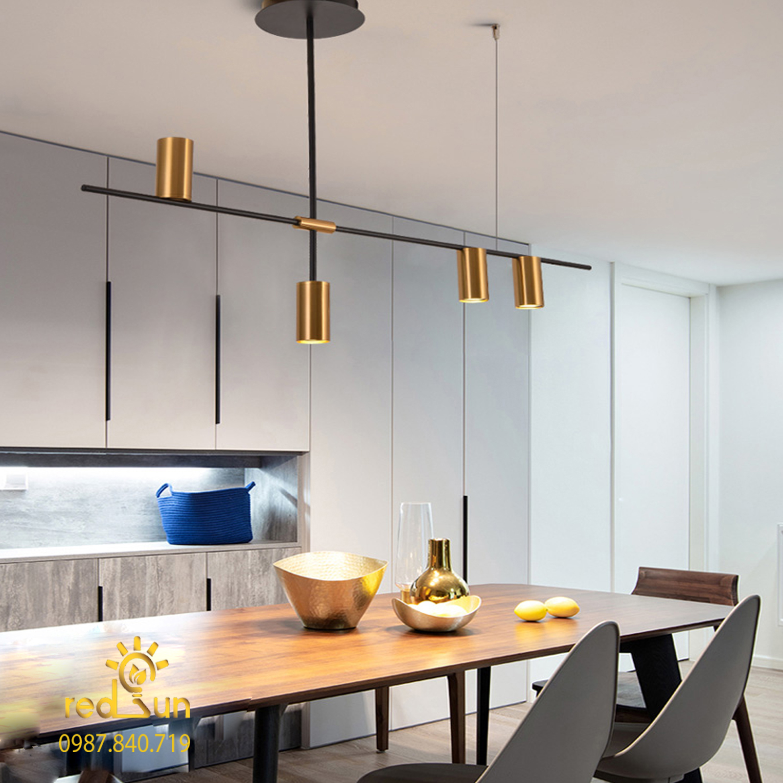 Đèn chùm trang trí Nordic 4 bóng rọi