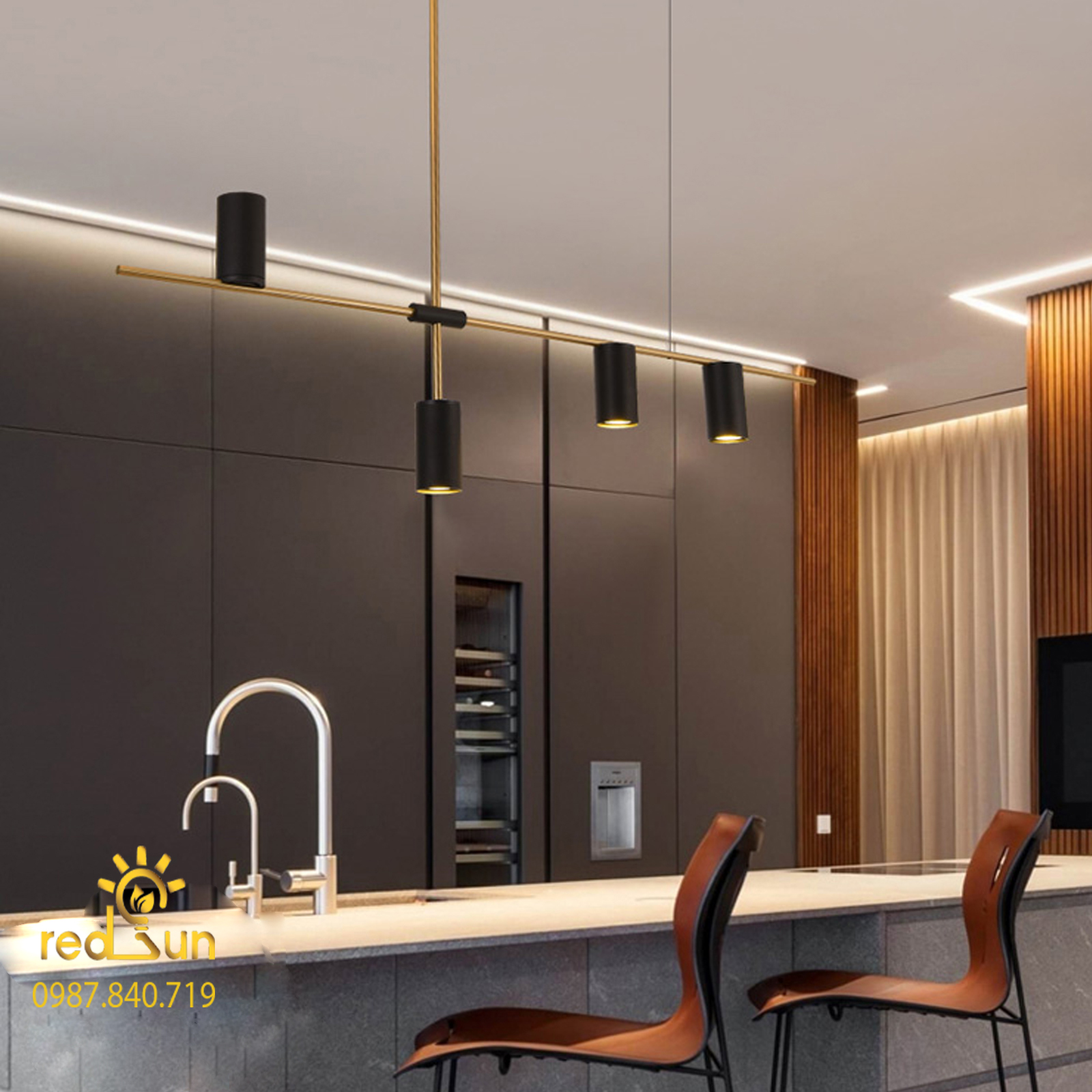 Đèn chùm trang trí Nordic 4 bóng rọi