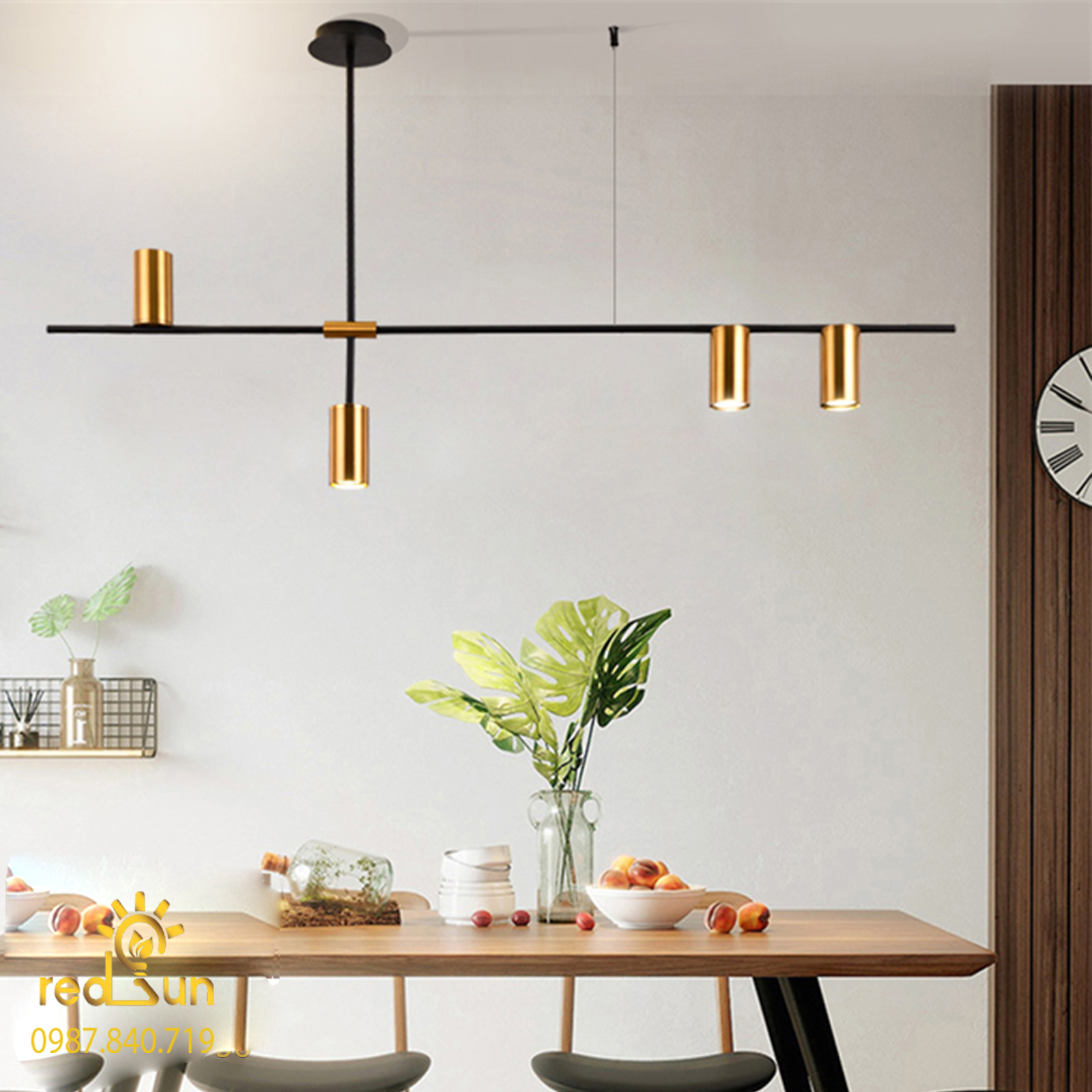 Đèn chùm trang trí Nordic 4 bóng rọi