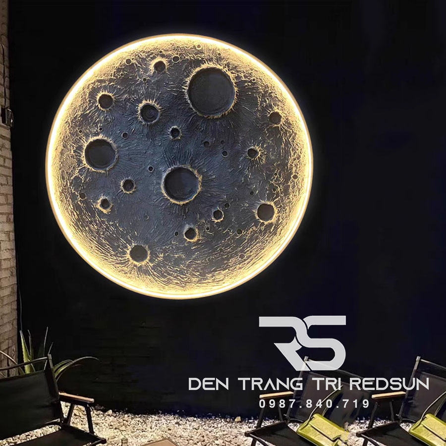Đèn Tường Trang Trí Phòng Khách, Phòng Ngủ, Cầu Thang Phong Cách Bắc Âu Mặt Trăng 3D DT-131