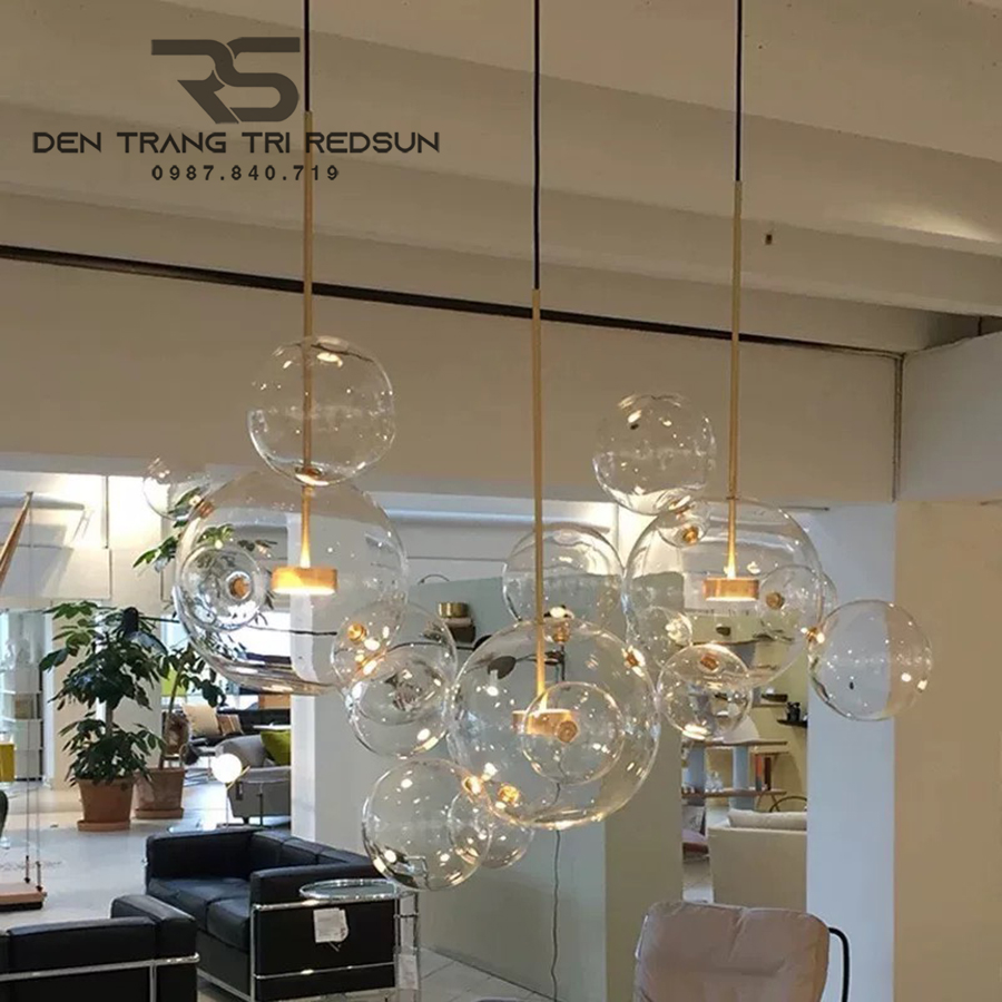 Đèn Thả Bàn Ăn Hiện Đại Phong Cách Bắc Âu Chóa Thủy Tinh CDT-L007