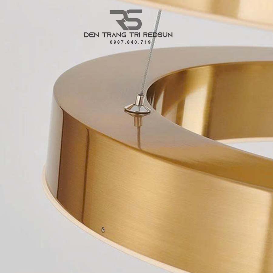 Đèn Thả Phòng Khách Hiện Đại Bắc Âu 3 Vòng Inox Bản 5cm-468